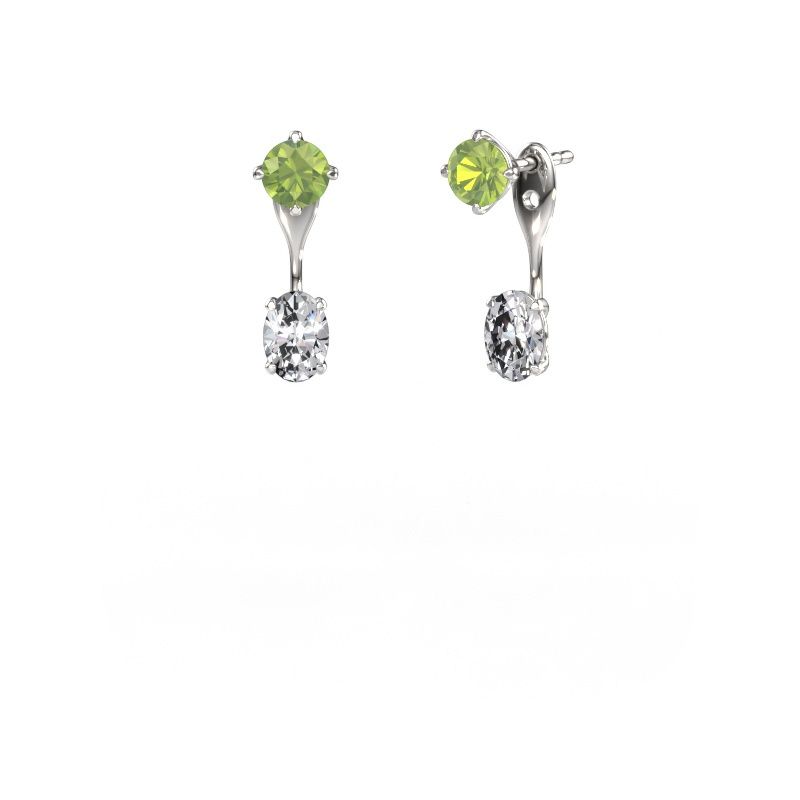 Ohrhänger Kate RND-OVL 950 Platin Peridot 5 mm