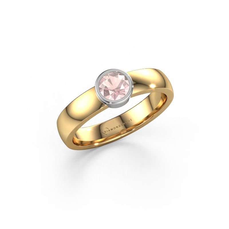 Ring Ise 1 585 gold morganite champagne 4.7 mm
