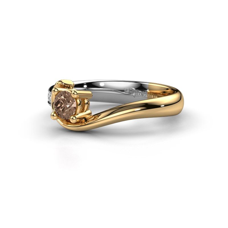 Afbeelding van Verlovingsring Ceylin 585 goud bruine diamant 0.25 crt