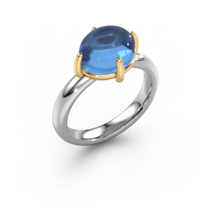 Ring Melodee 585 white gold blue topaz 10x8 mm