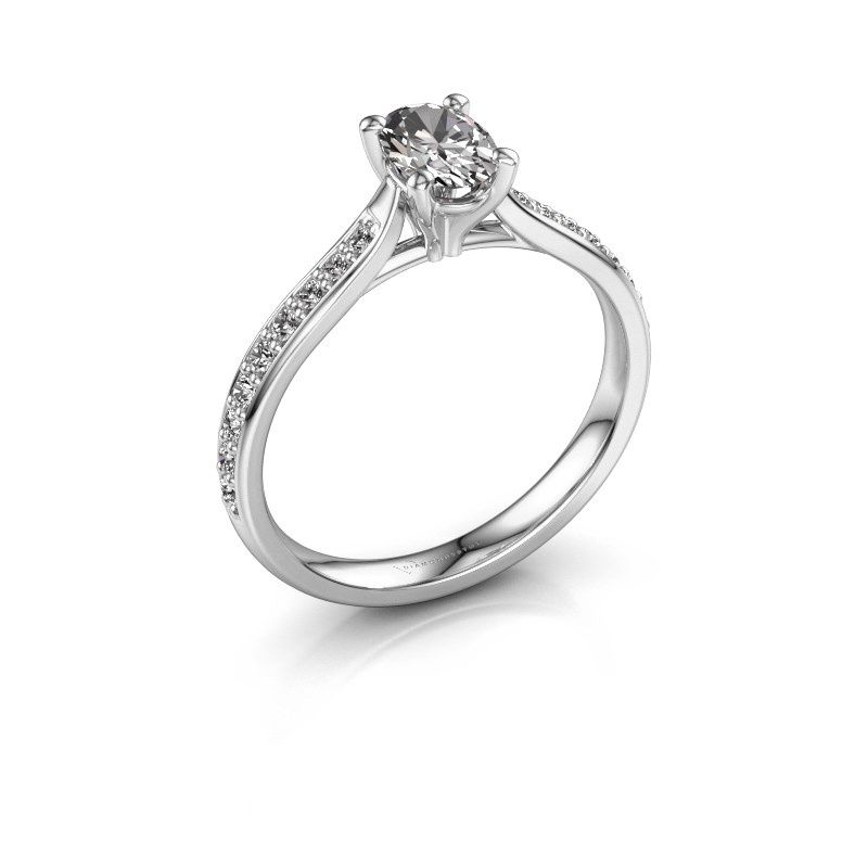 Afbeelding van Verlovingsring Mignon ovl 2 950 platina diamant 0.65 crt
