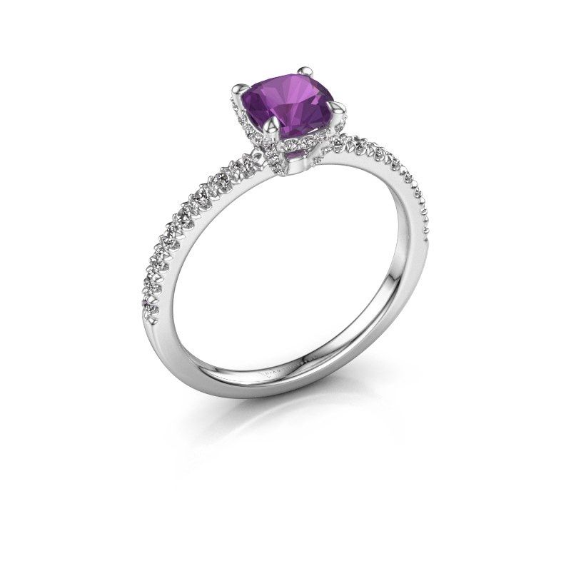 Image of Engagement ring saskia 1 cus<br/>950 platinum<br/>Amethyst 5.5 mm