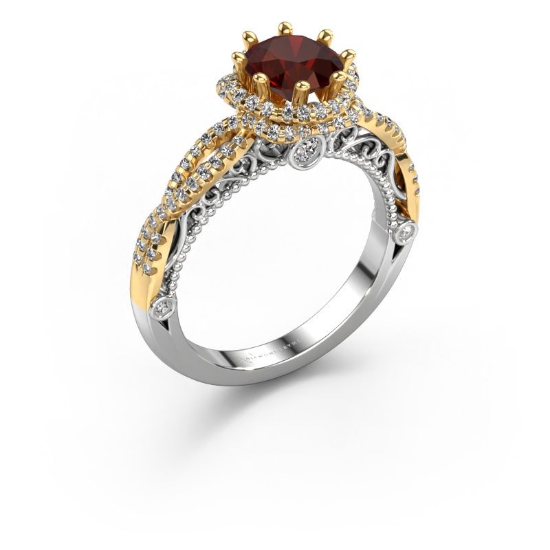 Engagement ring Lysanne 585 white gold garnet 6.5 mm