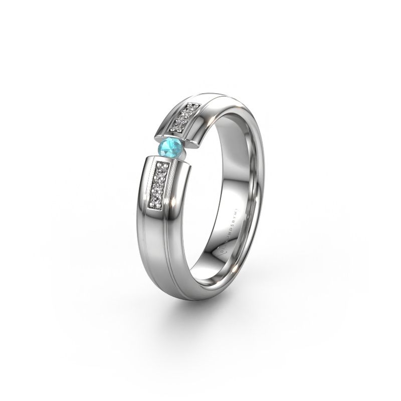 Wedding ring WH2128L26C 950 platinum blue topaz ±5x2 mm