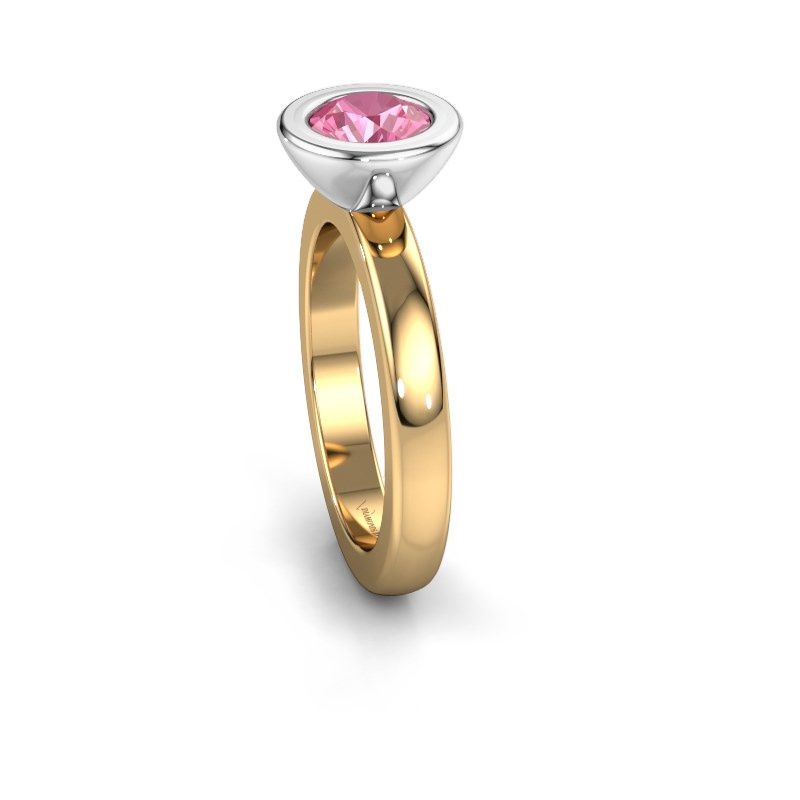 Afbeelding van Stapelring Eloise Round 585 goud roze saffier 6 mm