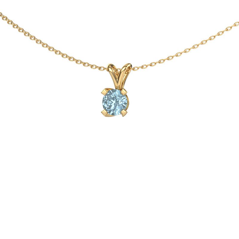 Pendant Eva 585 gold blue lab grown diamond 5 mm