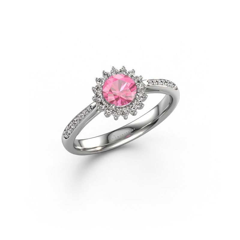 Engagement ring Tilly RND 2 585 white gold pink sapphire 5 mm