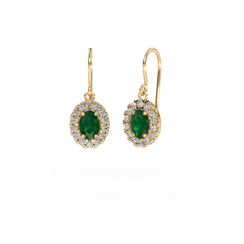 Pendants d'oreilles Jorinda 1 585 or jaune emeraude 7x5 mm
