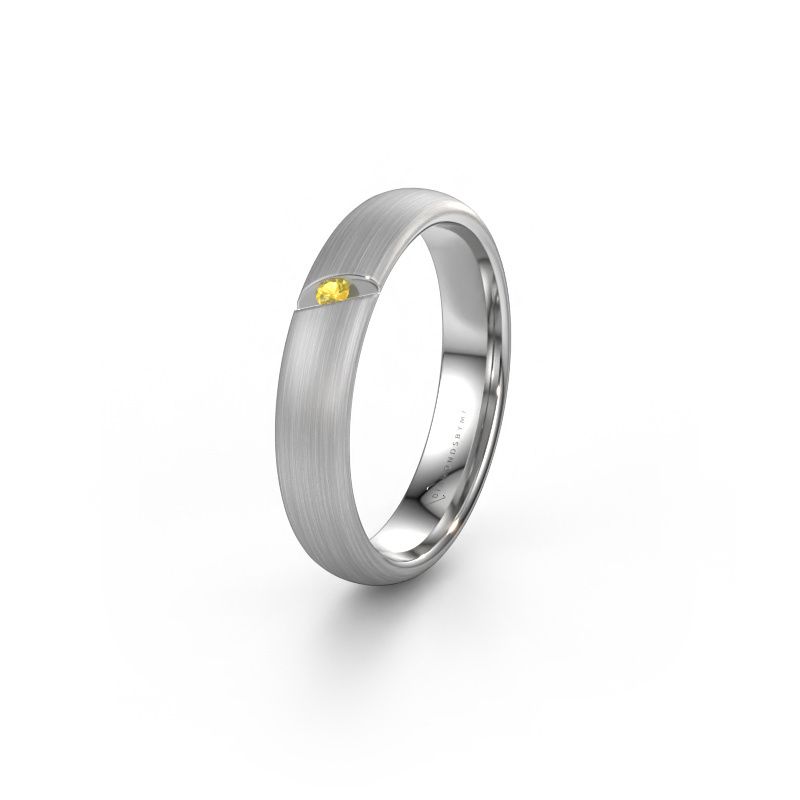 Trouwring WH0176L34AP 950 platina gele saffier ±4x1.7 mm