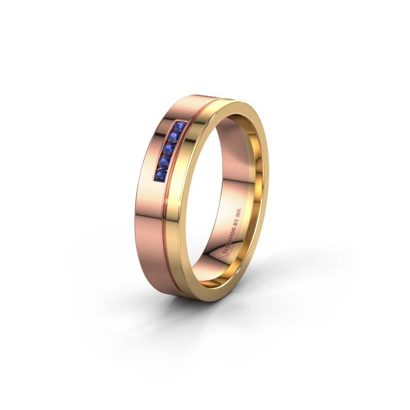 Afbeelding van Trouwring WH0307L15AP 585 rosé goud saffier ±5x1.7 mm