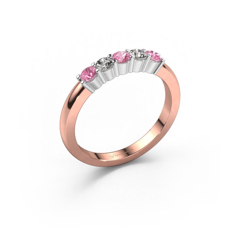 Ring Yasmin 5 585 rose gold pink sapphire 3 mm