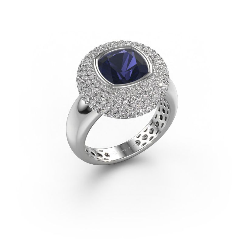 Ring Keshia 585 Weißgold Saphir 8 mm
