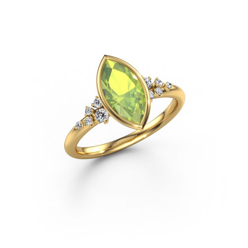 Verlovingsring Aliyah MRQ 585 goud peridoot 11x5.5 mm
