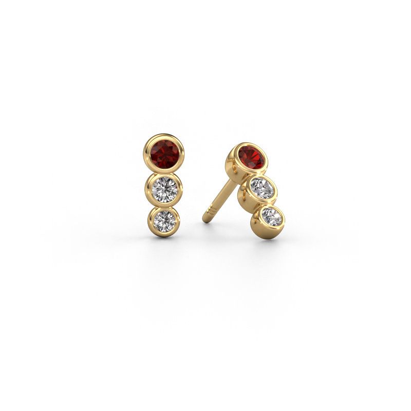 Boucles d'oreilles Felica 585 or jaune grenat 2.7 mm