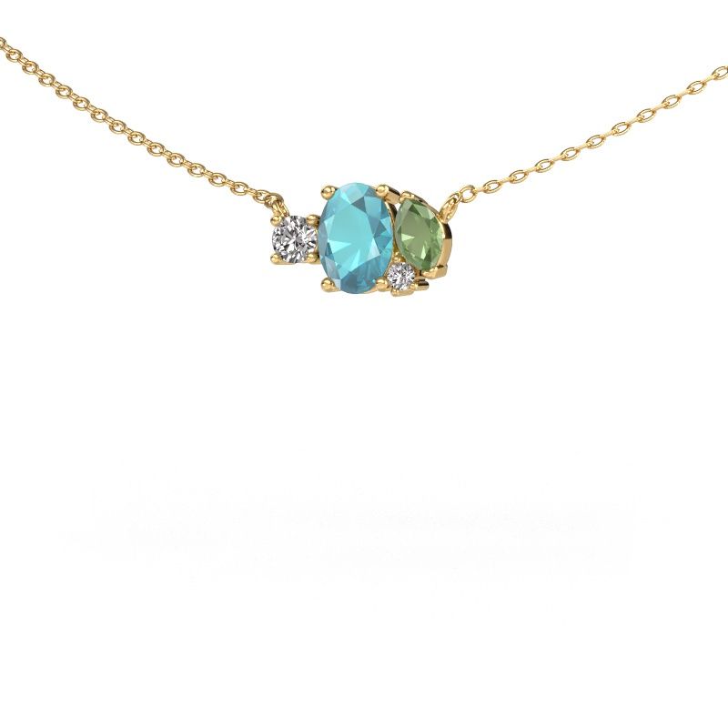 Pendant Frauke OVL 585 gold blue topaz 7x5 mm