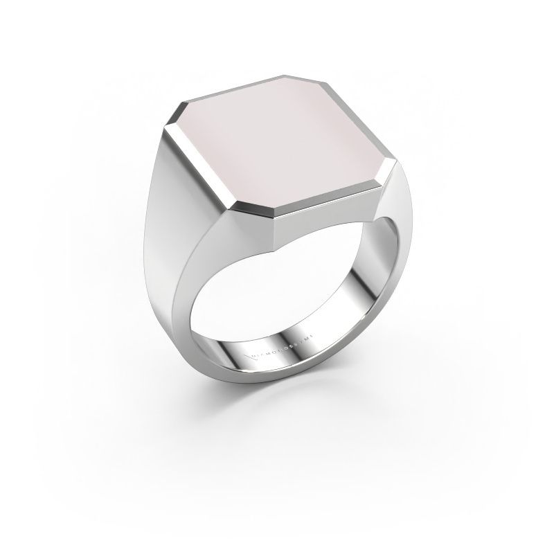 Siegelring Lars 5 585 Weißgold Rot Lagenstein 16x13 mm