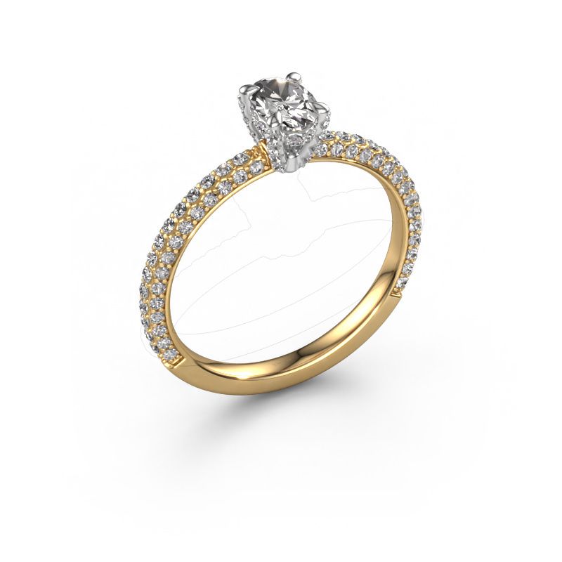Engagement ring Saskia 2 OVL 585 gold diamond 0.968 crt