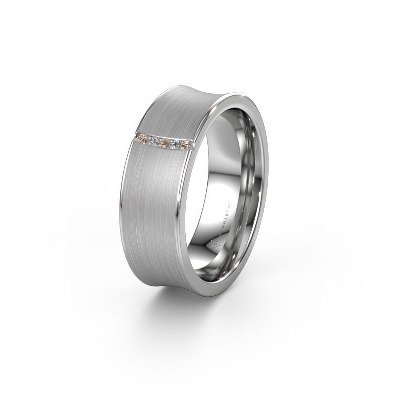 Ehering WH2021B 950 Platin Braun Diamant ±7x2 mm