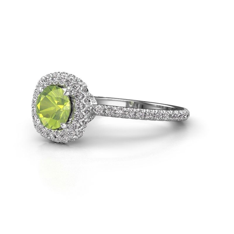 Image of Engagement ring Talitha RND 950 platinum peridot 6.5 mm