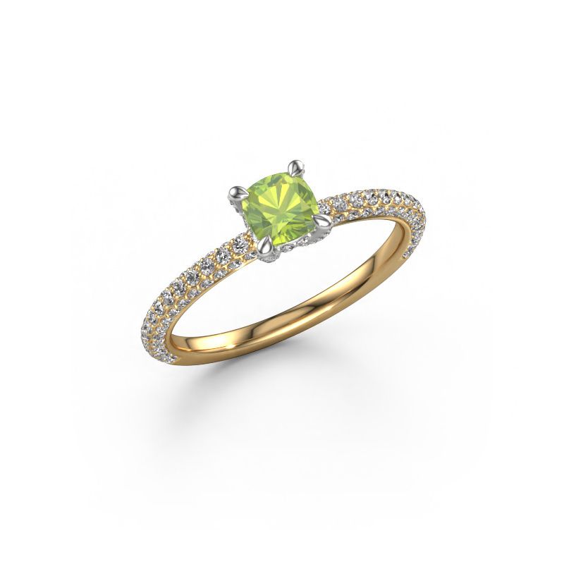 Engagement ring Saskia 2 CUS 585 gold peridot 4.5 mm