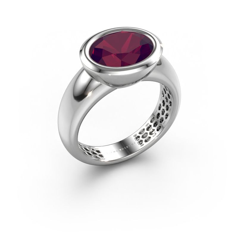 Ring Evelyne 585 white gold rhodolite 10x8 mm