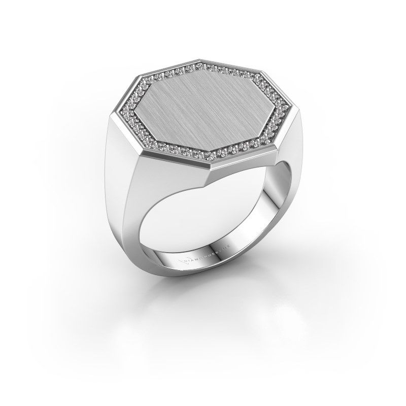 Image of Men's ring floris octa 4<br/>950 platinum<br/>Diamond 0.30 crt