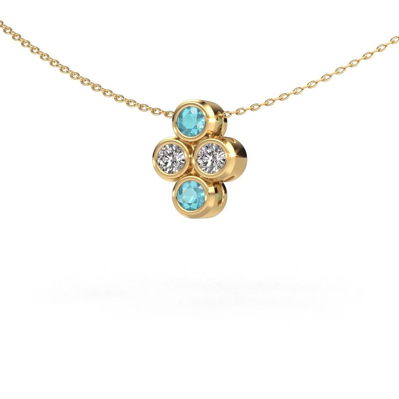 Anhänger Judi 585 Gold Blau Topas 3.4 mm