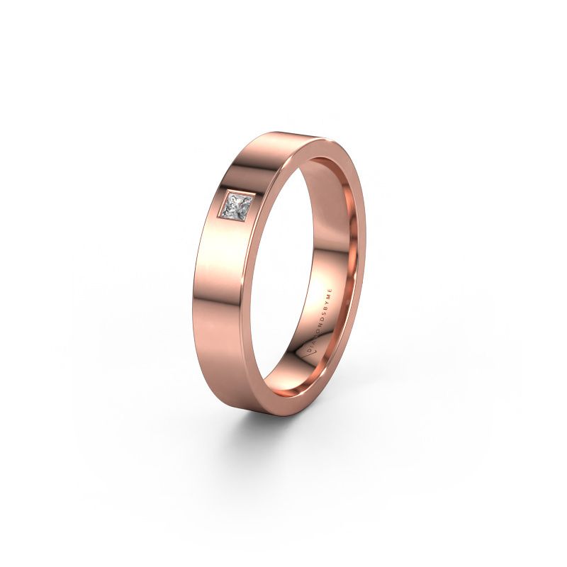 Trouwring WH0101L14APSQ 585 rosé goud diamant ±4x1.7 mm