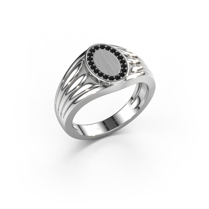 Pinky ring Marinus 950 platinum black diamond 0.18 crt