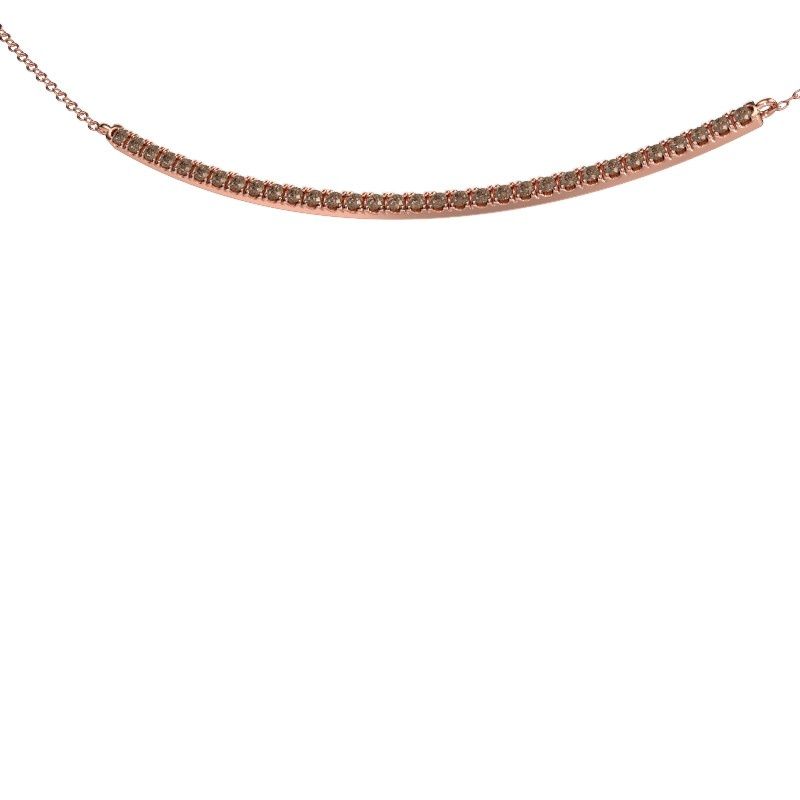 Bar Kette Simona 585 Roségold Braun Diamant 0.48 crt