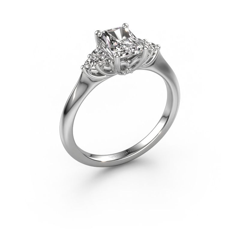 Engagement ring Felipa RAD 950 platinum custom diamond 7x5 mm