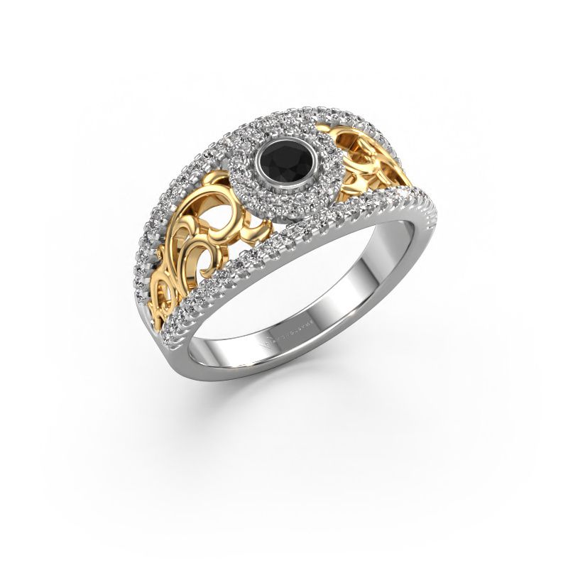 Ring Lavona 585 white gold black diamond 0.53 crt