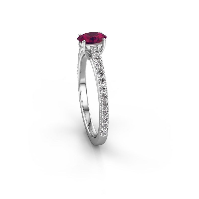 Bild von Verlobungsring haley ovl 2<br/>585 Weißgold<br/>Rhodolit 6x4 mm