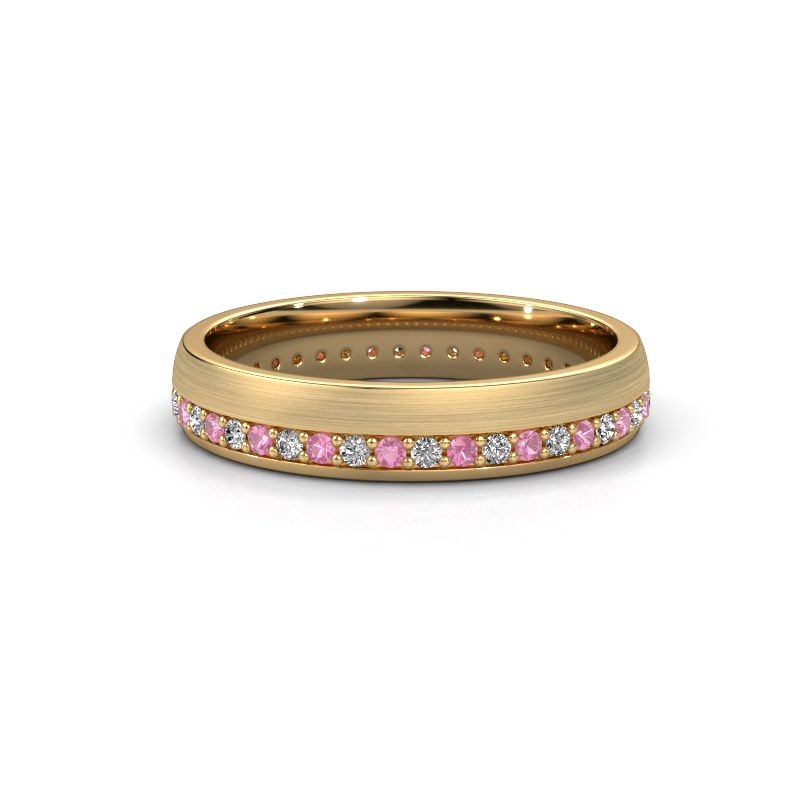 Image of Wedding ring WH0303L24AM<br/>585 gold ±4x1.7 mm<br/>Pink sapphire