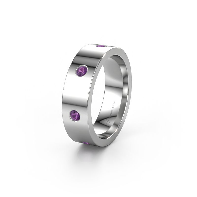 Wedding ring WH0105L16BP 950 platinum amethyst 2.4 mm ±6x2 mm