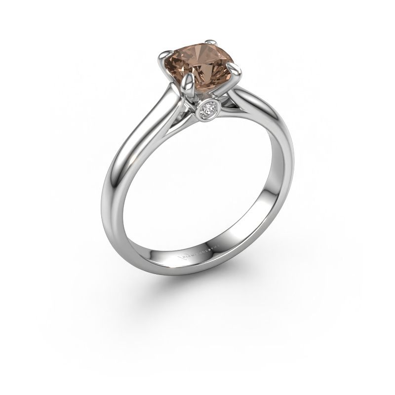 Verlovingsring Valorie cus 1 950 platina bruine diamant 1.30 crt