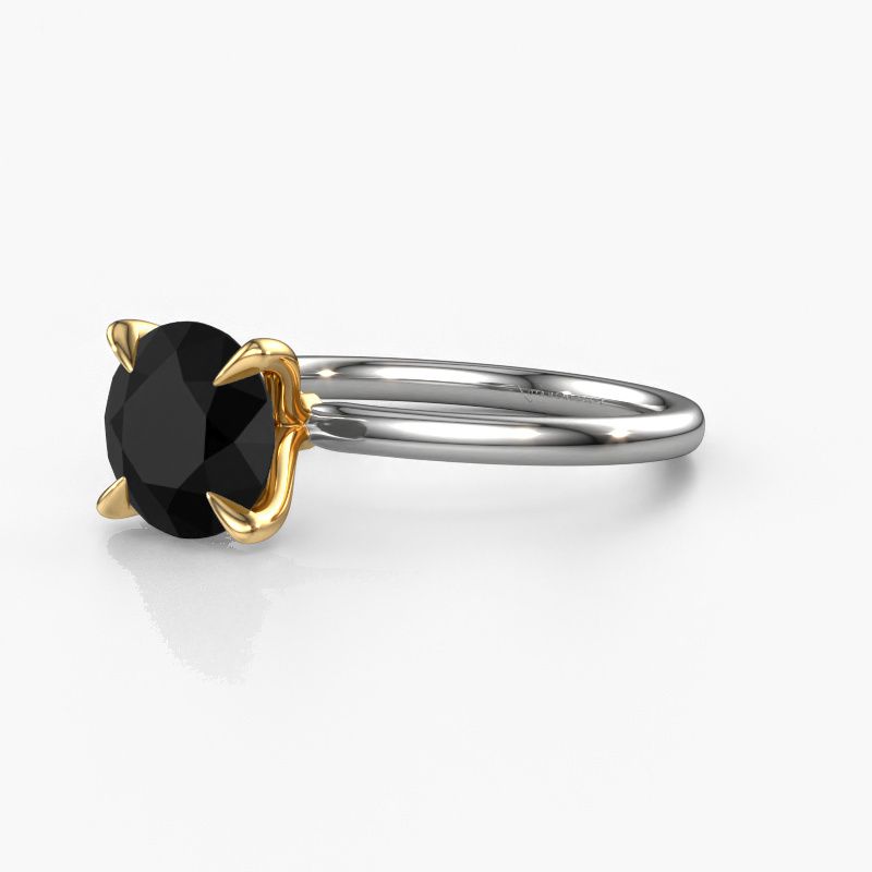 Image of Engagement Ring Crystal Rnd 1<br/>585 white gold<br/>Black diamond 2.40 crt