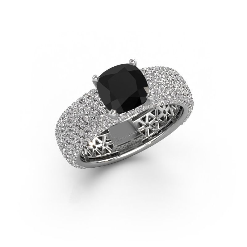 Verlobungsring Darcy 585 Weißgold Schwarz Diamant 3.77 crt