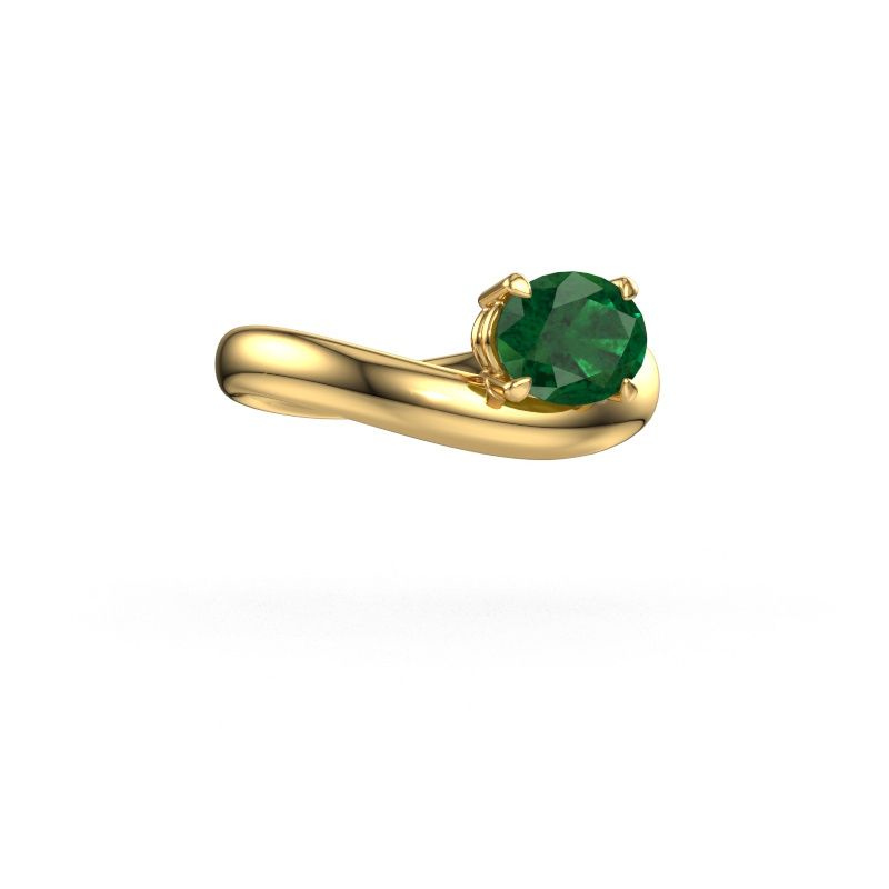 Engagement ring Floor OVL 585 gold emerald 8x6 mm