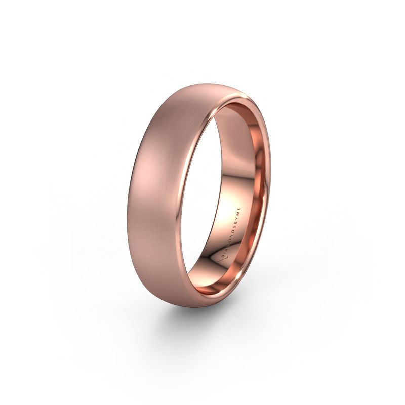 Trouwring WH0100M36BM 585 rosé goud ±6x2 mm