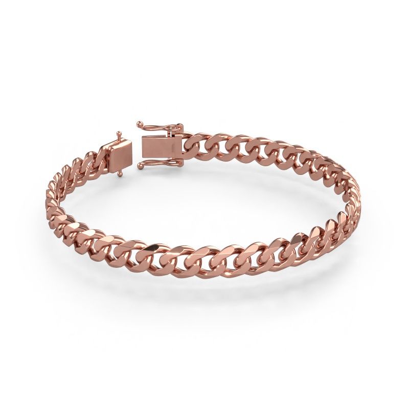 Cuban bracelet cubain ±8 mm 585 or rose