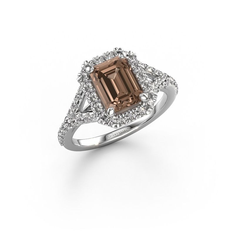 Bague de fiançailles Kimber EME 950 platine diamant brun 2.236 crt