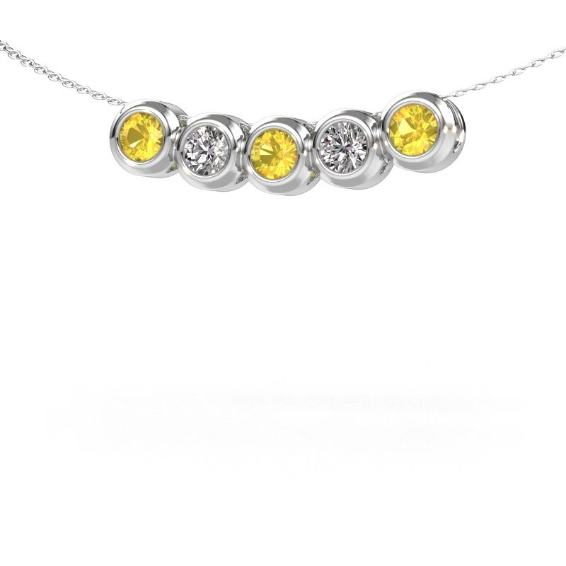 Collier Kim 5 585 or blanc saphir jaune 4 mm