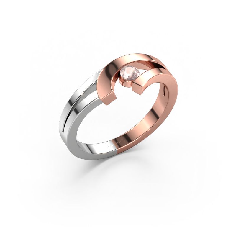 Bague Yentl 585 or rose champagne morganite 3 mm