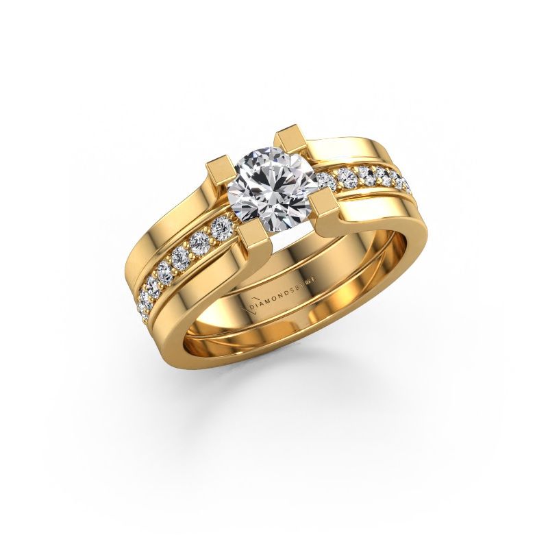 Engagement ring Myrthe 585 gold lab grown diamond 0.952 crt