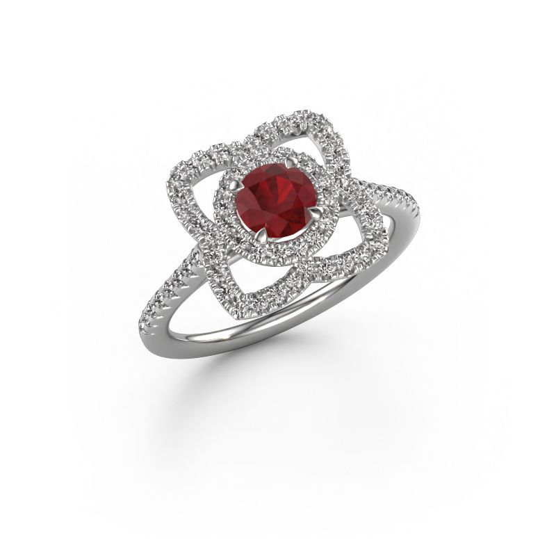 Verlobungsring Cleopatra 950 Platin Rubin 5 mm
