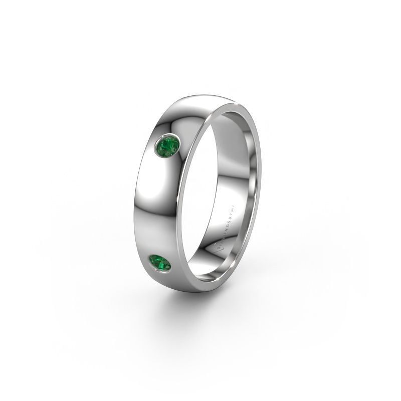 Bague de mariage WH0104L25AP 950 platine emeraude 2.5 mm ±5 x 1,7 mm