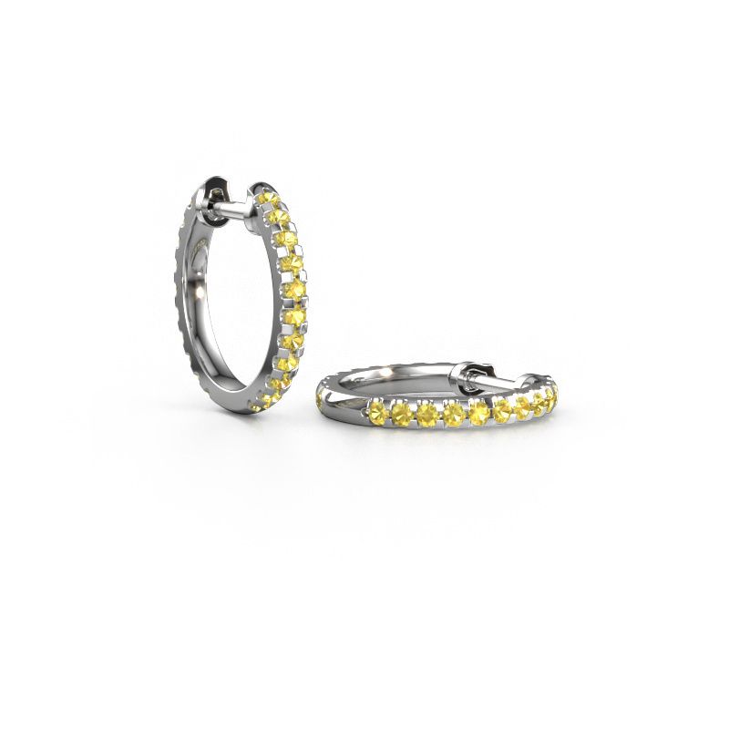 Hoop earrings Jackie 12.5 mm A 950 platinum yellow sapphire 1.5 mm
