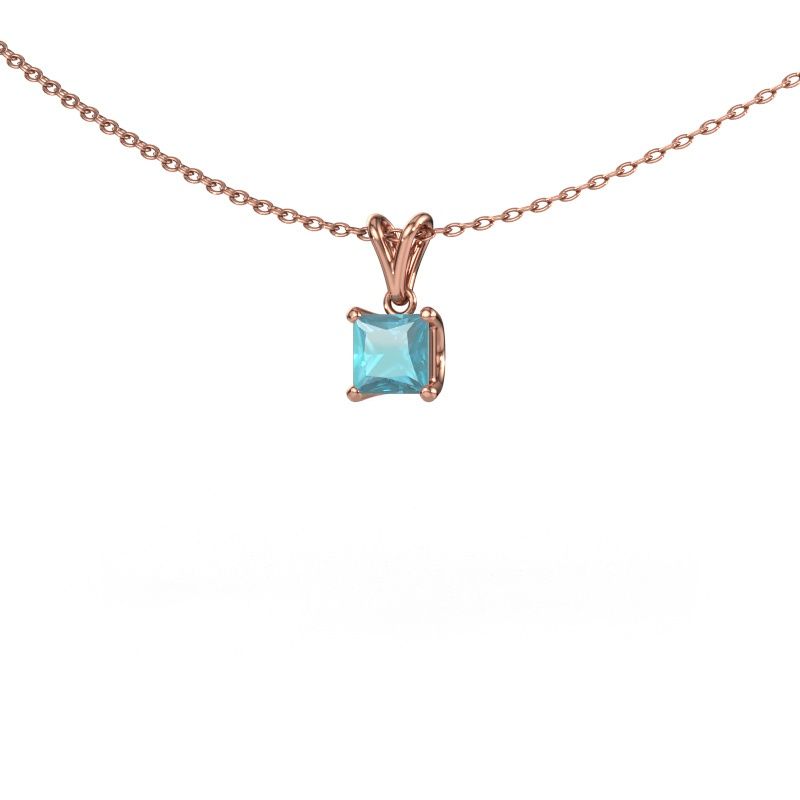 Anhänger Sam SQR 585 Roségold Blau Topas 4.5 mm