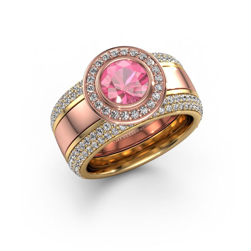 Ring Roxie 585 rosé goud roze saffier 6.5 mm